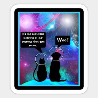 Cat and Dog in Space! Sticker